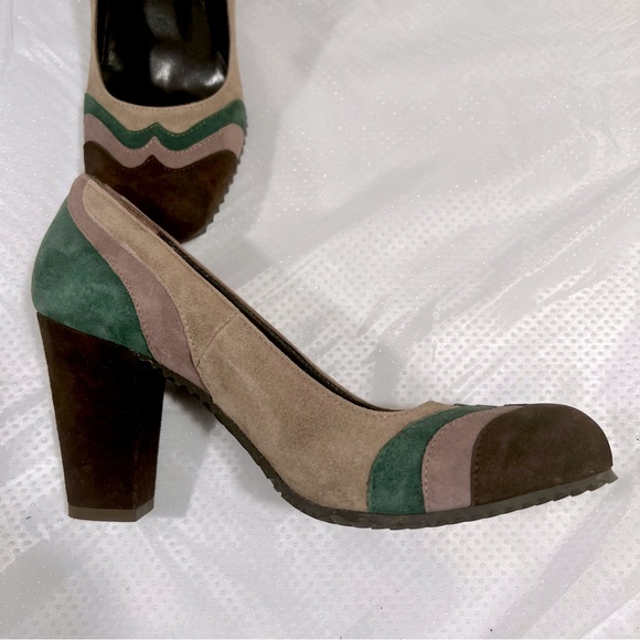 Pret a Dancer Italian Suede Block Heel Made in Italy Women’s Size 7 - Picture 3 of 11